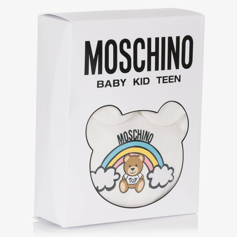 Moschino-Boys Ivory Teddy & Rainbow Set | Childrensalon Outlet
