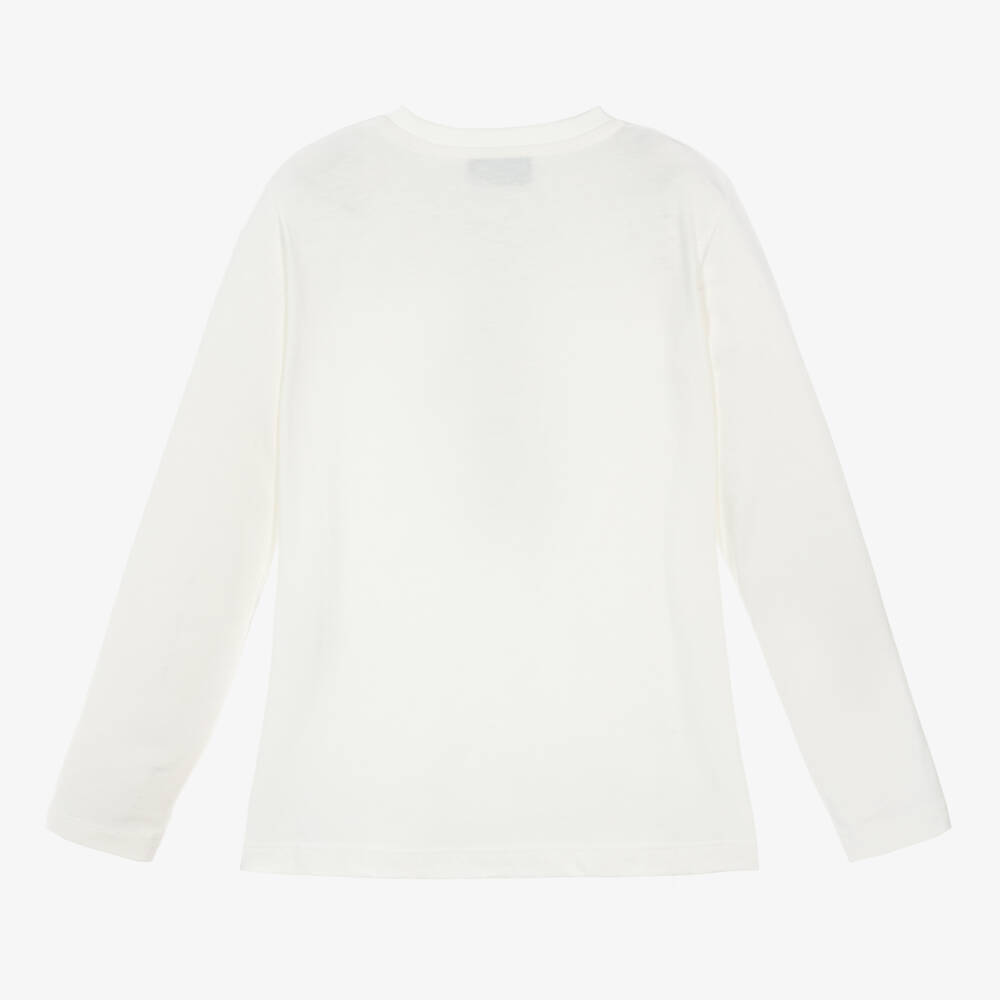 Moschino Кид-Тин-Boys Ivory Tie Detail Tee | Childrensalon Outlet
