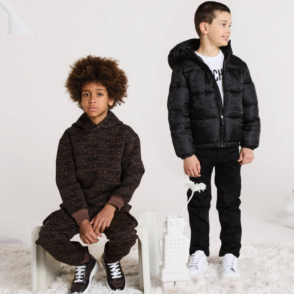 موسكينو Kid-Teen-توب هودي مزيج قطن محبوك لون بني | Childrensalon Outlet