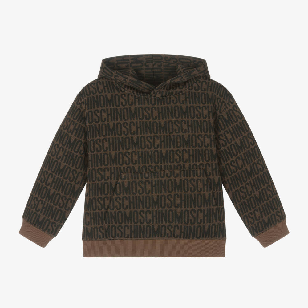 Moschino Kid-Teen-Boys Jacquard Logo Knit Hoodie | Childrensalon Outlet