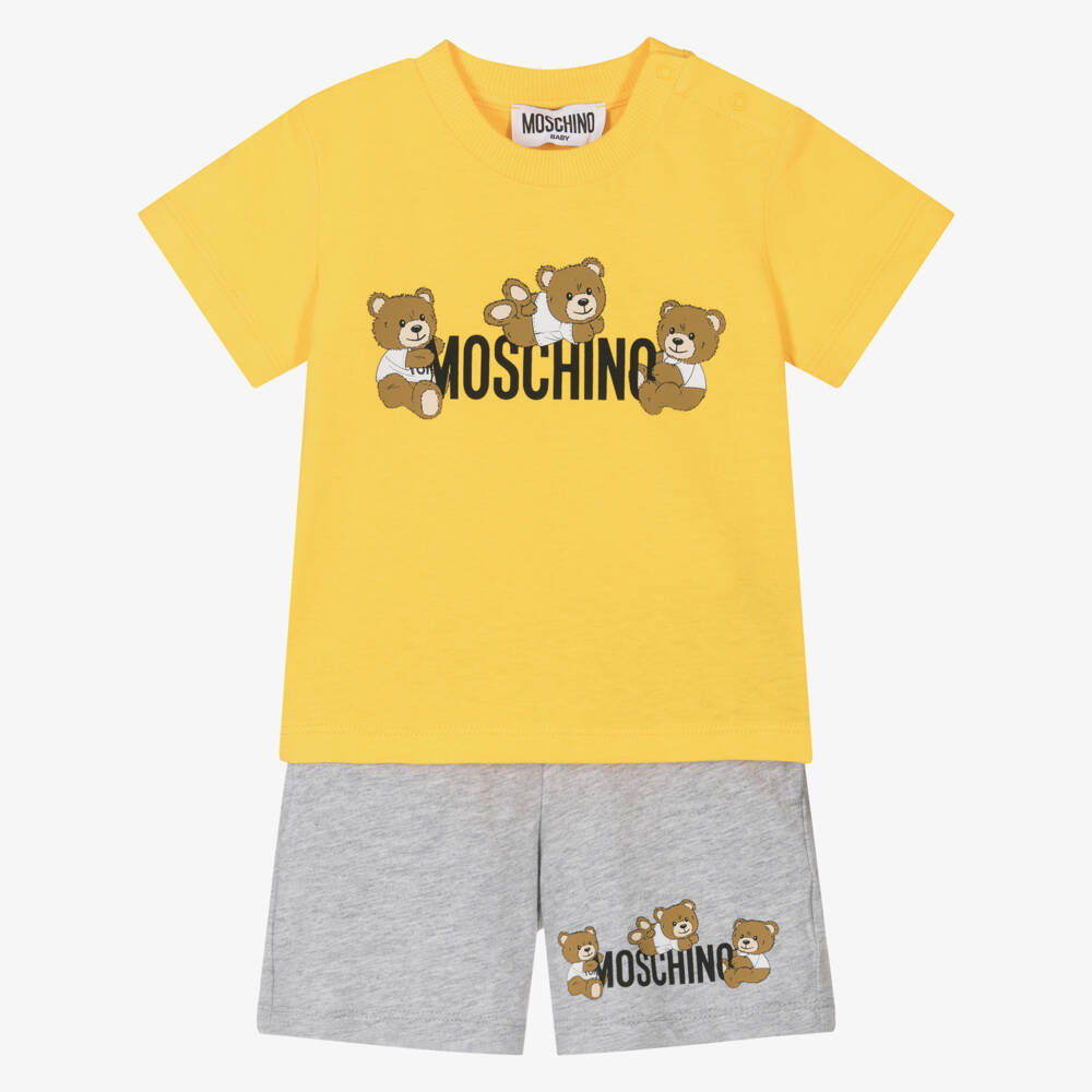 Moschino-Веселый медвежонок хлопковый комплект для мальчиков | Childrensalon Outlet