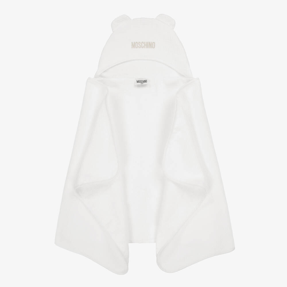 Moschino-Роскошный белый халат с капюшоном для мальчиков | Childrensalon Outlet