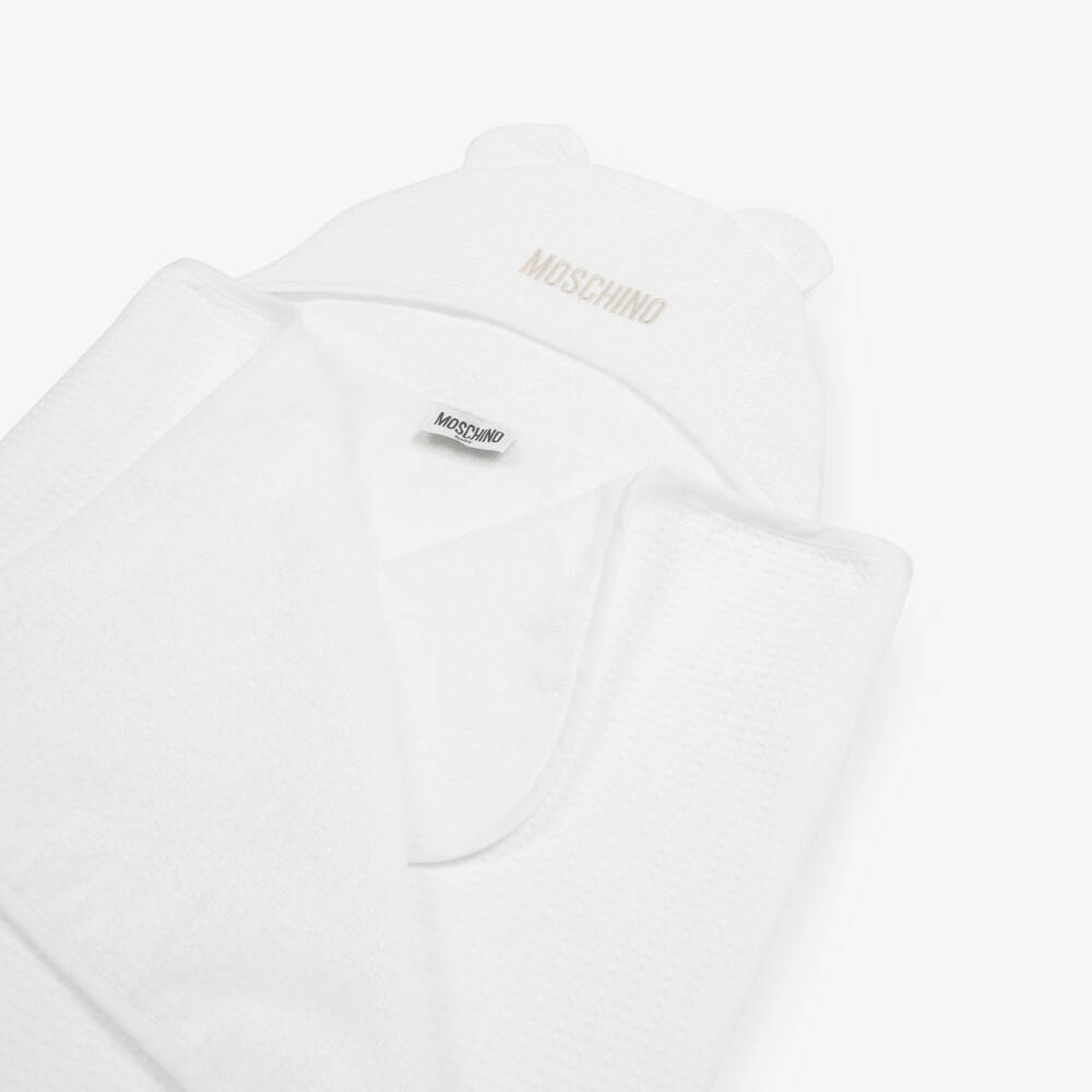 Moschino-Роскошный белый халат с капюшоном для мальчиков | Childrensalon Outlet