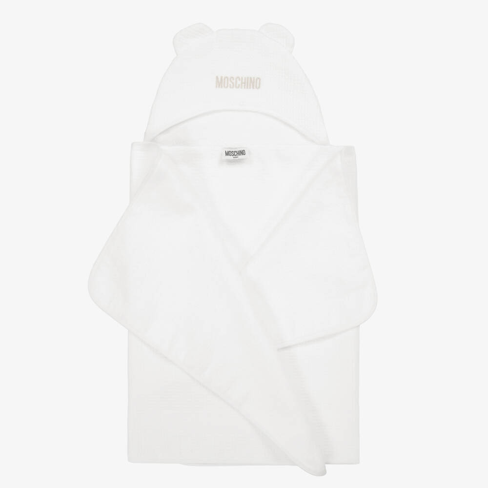 Moschino-Роскошный белый халат с капюшоном для мальчиков | Childrensalon Outlet