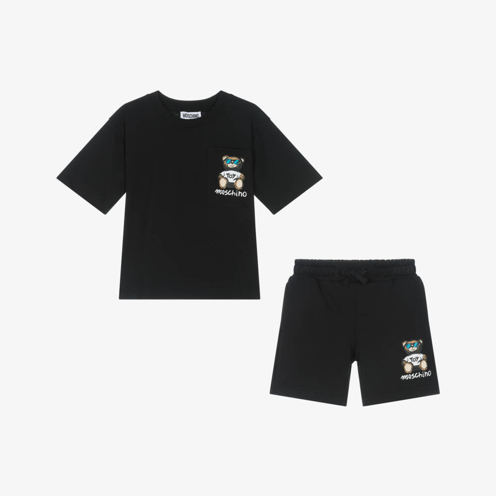 Moschino-طقم قطن للأولاد بلون الليل مع دب | Childrensalon Outlet