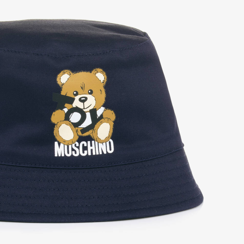 Moschino-Boys Navy Bear Bucket Hat | Childrensalon Outlet
