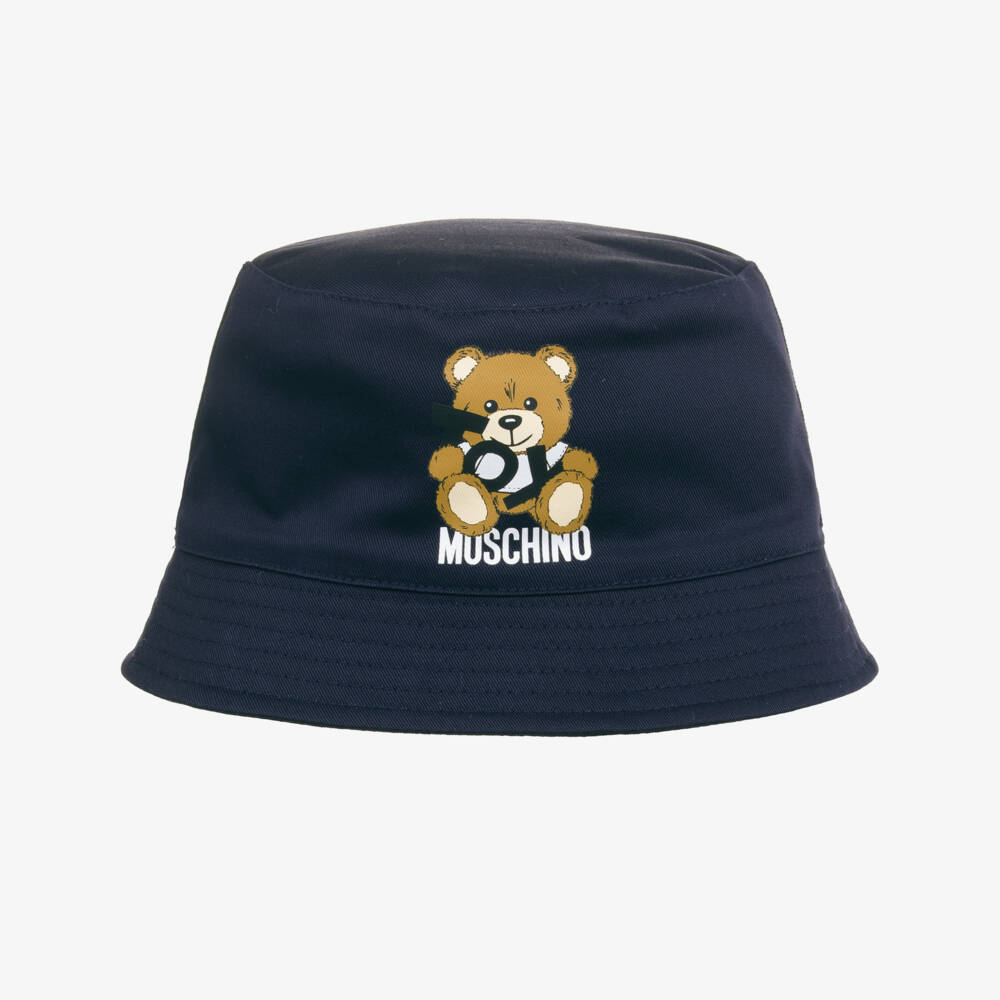 Moschino-Boys Navy Bear Bucket Hat | Childrensalon Outlet