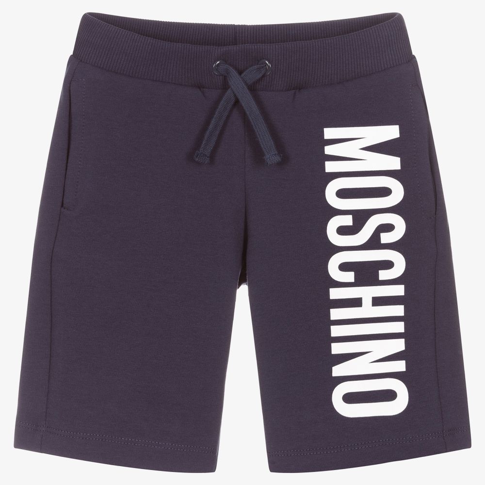 Moschino Kid-Teen - Синие шорты из джерси для мальчиков | Childrensalon