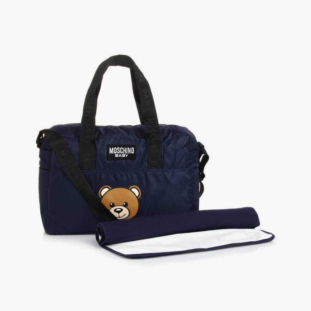 Moschino Baby-Boys Navy Blue Teddy Change Carrier | Childrensalon Outlet