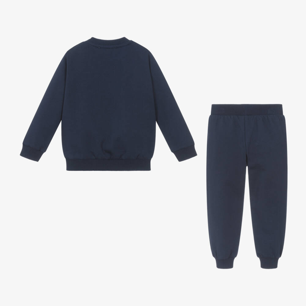 Moschino Baby-Boys Navy Cotton Bear Ensemble | Childrensalon Outlet