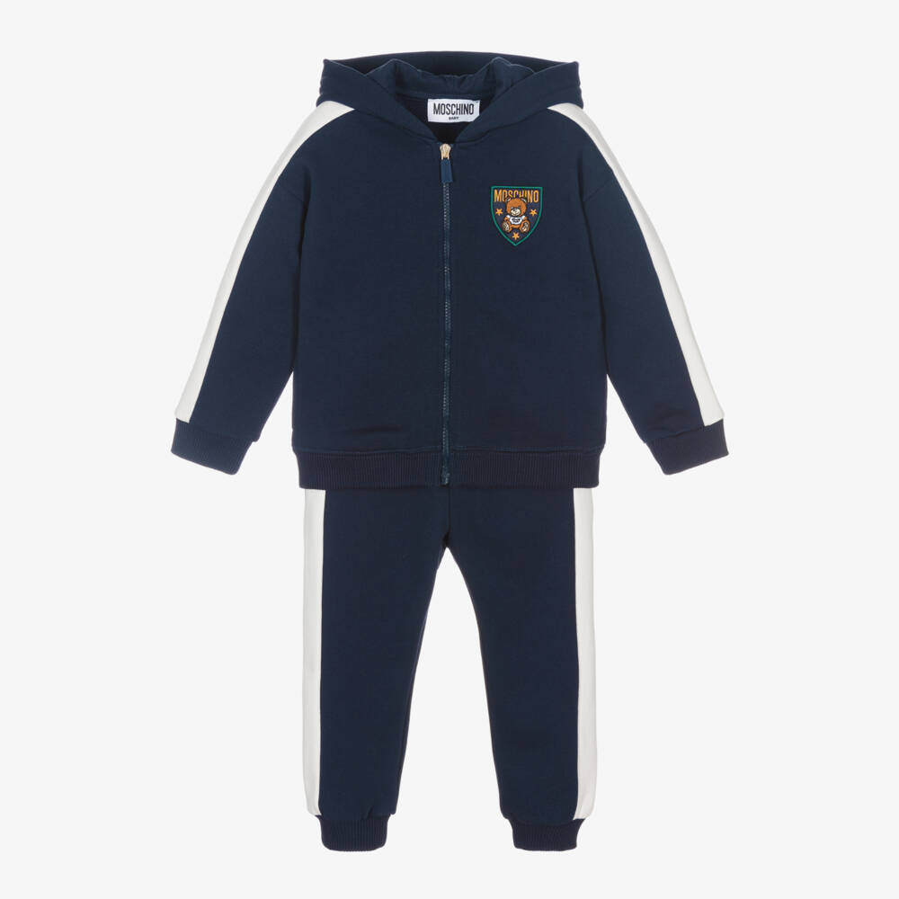 Moschino Baby-Boys Navy Cotton Tracksuit Set | Childrensalon Outlet