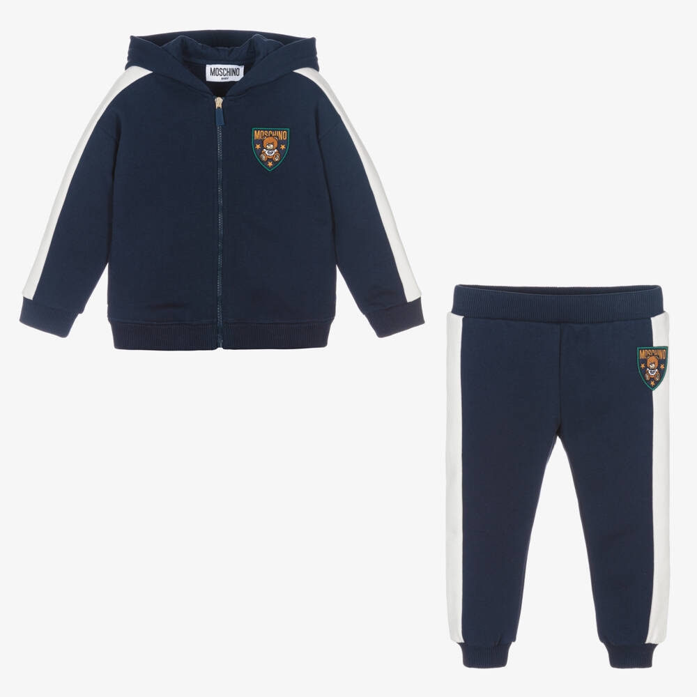 Moschino Baby-بدلة رياضية قطن لون كحلي للأولاد | Childrensalon Outlet