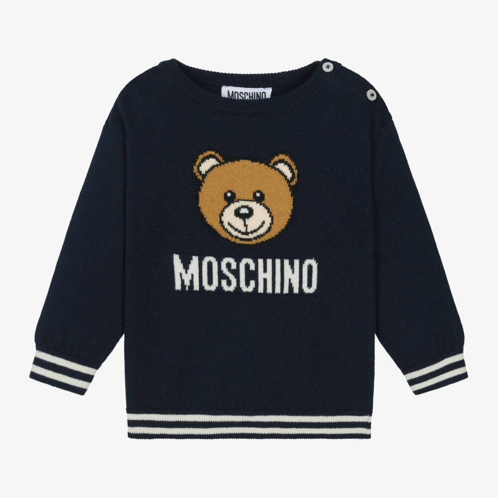 Moschino Малыши-Boys Navy Knit Sweater | Childrensalon Outlet