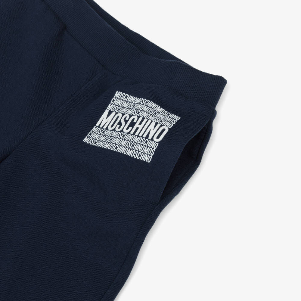 Moschino-Комплект из хлопка с логотипом синий для мальчиков | Childrensalon Outlet