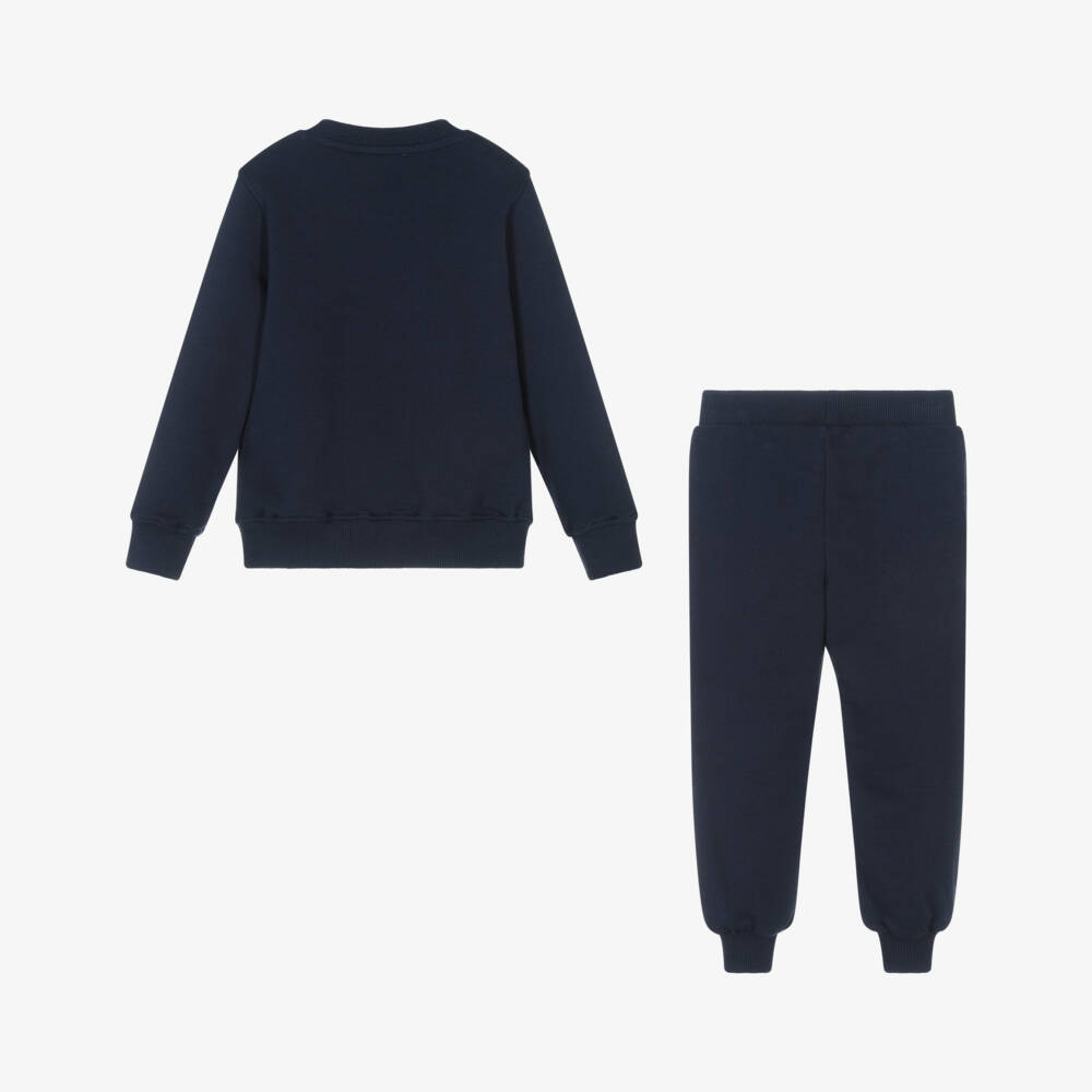 Moschino-Комплект из хлопка с логотипом синий для мальчиков | Childrensalon Outlet