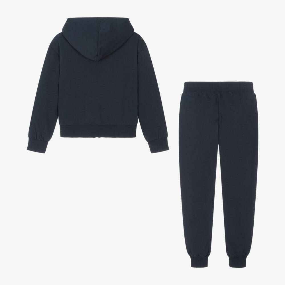 Moschino Kid-Teen-Boys Navy Logo Hoodie Set | Childrensalon Outlet