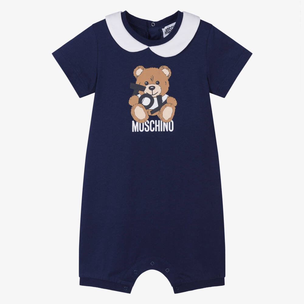 Moschino-Boys' Navy Shortie with Classic Collar | Childrensalon Outlet