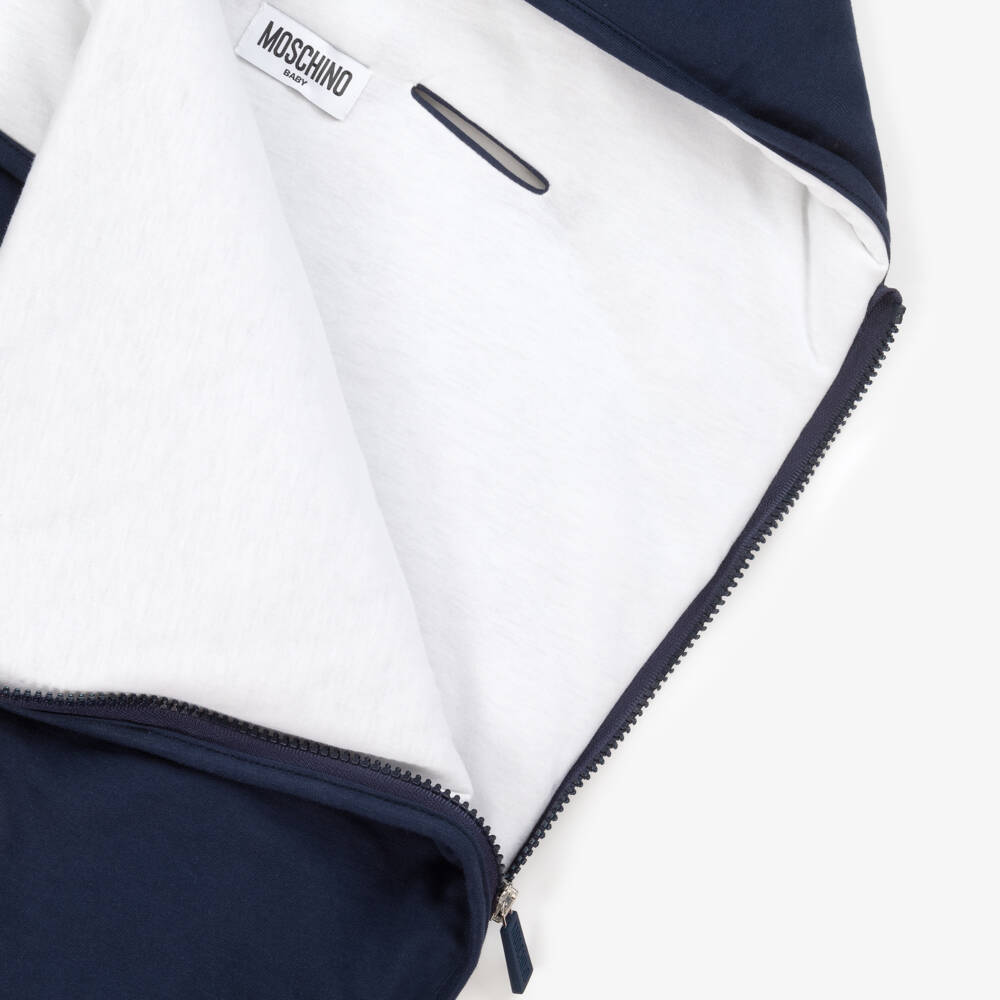 Moschino-Boys Navy Teddy Cotton Cocoon | Childrensalon Outlet