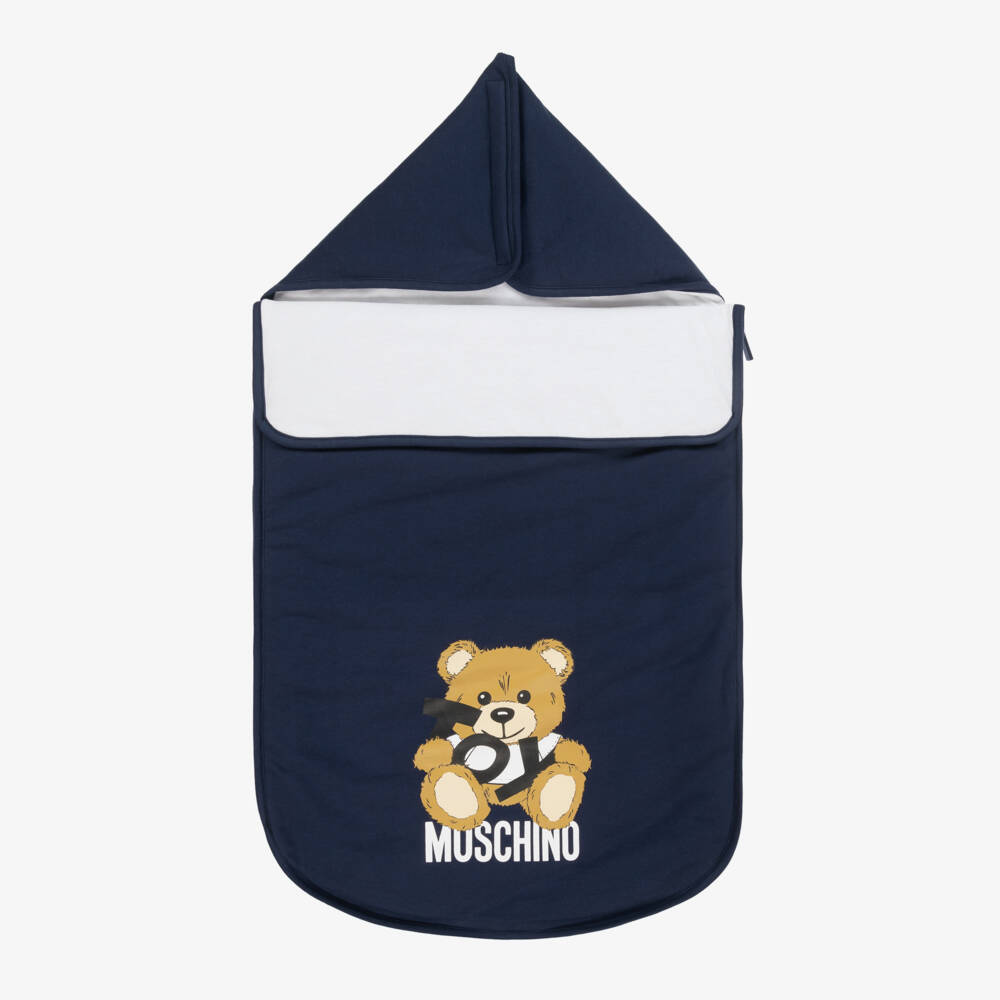 Moschino-Кокон из хлопка синий для мальчиков | Childrensalon Outlet
