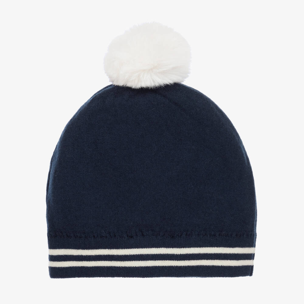 Moschino Kid-Teen-Boys Navy Teddy Knit Hat | Childrensalon Outlet