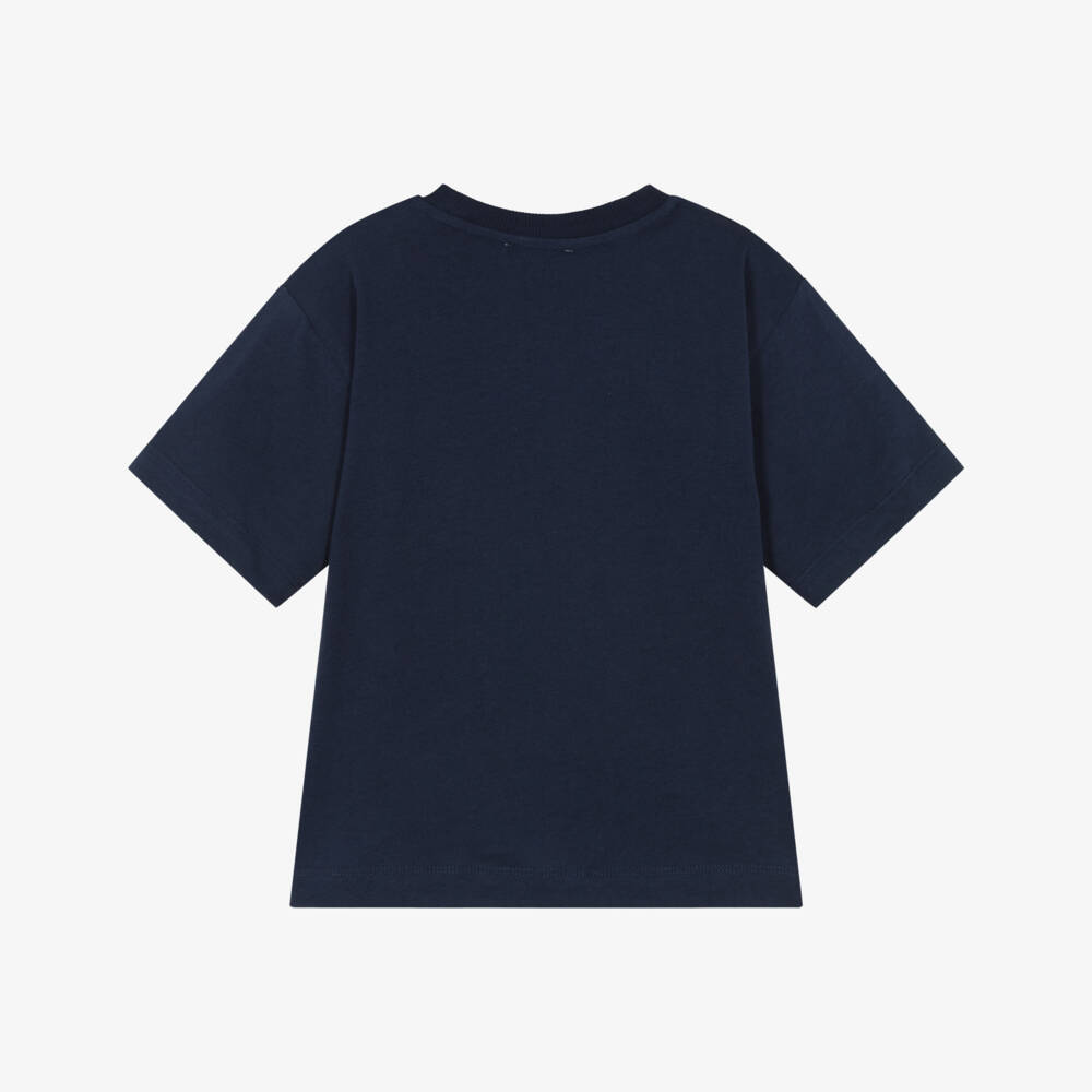 Moschino-Boys Navy Teddy Tee Delight | Childrensalon Outlet