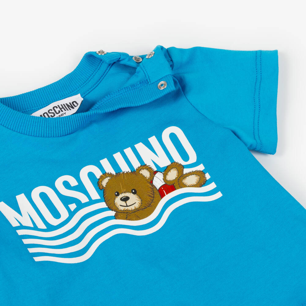 Moschino-Boys' Ocean Blue Bear Tee | Childrensalon Outlet