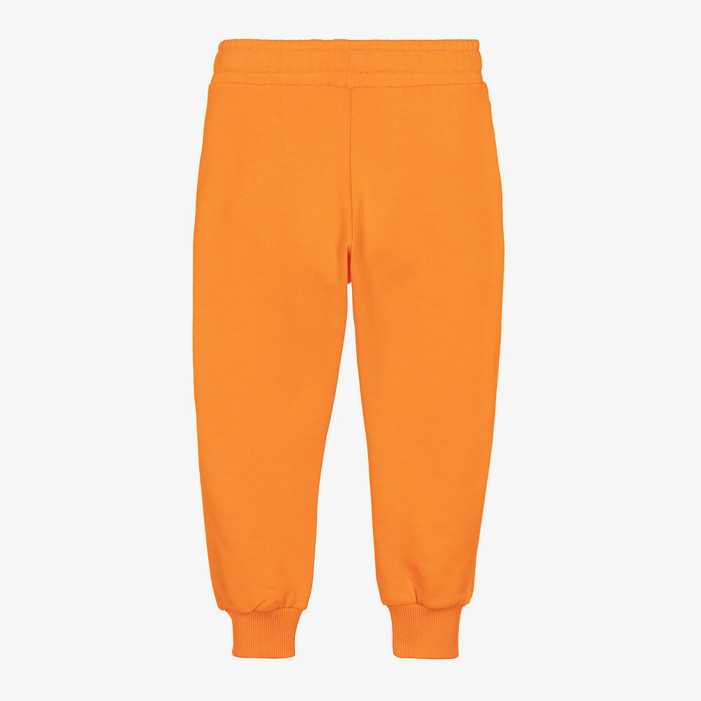 Moschino Kid-Teen-Boys Orange Cotton Logo Joggers | Childrensalon Outlet