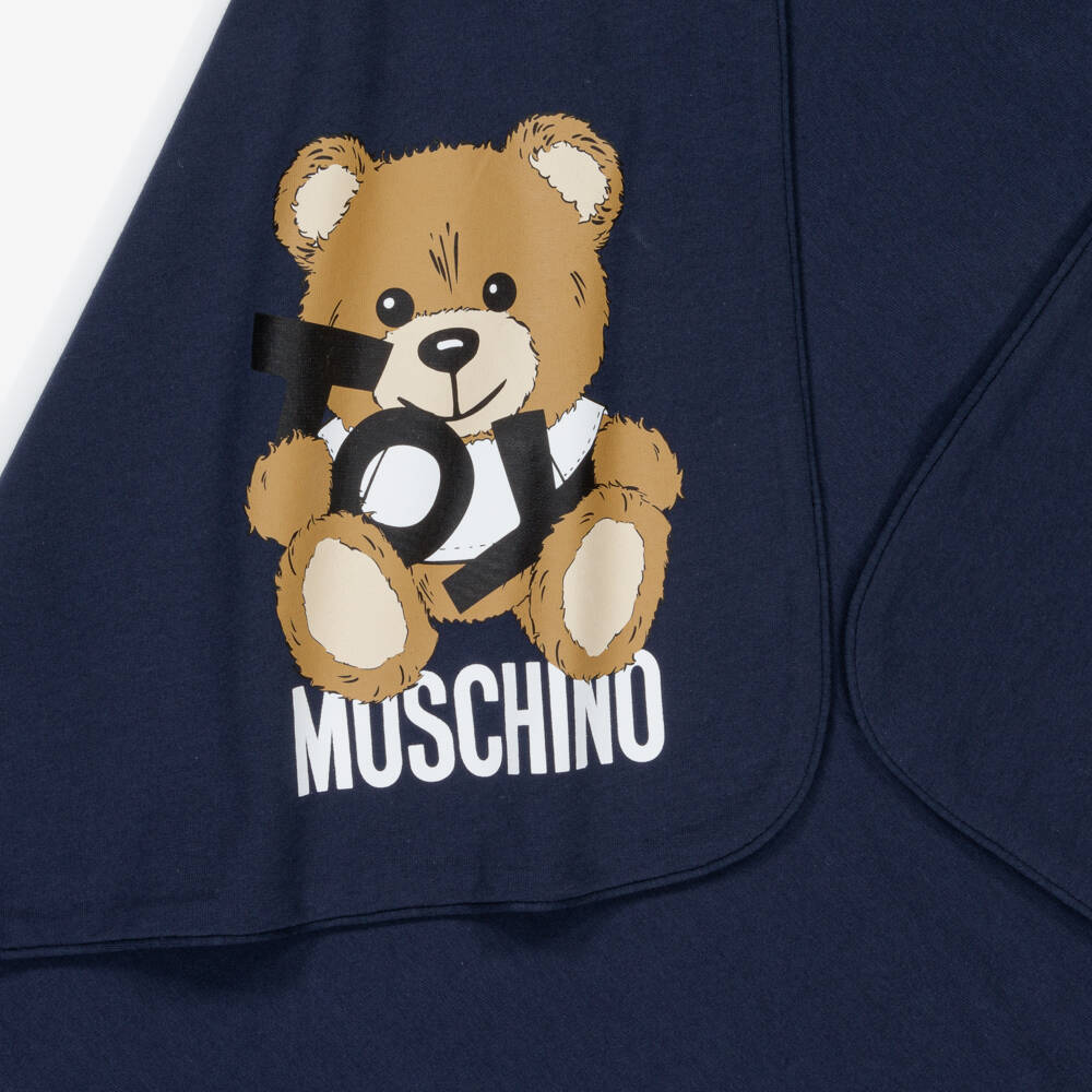 Moschino-Boys' Plush Blue Bear Blanket | Childrensalon Outlet