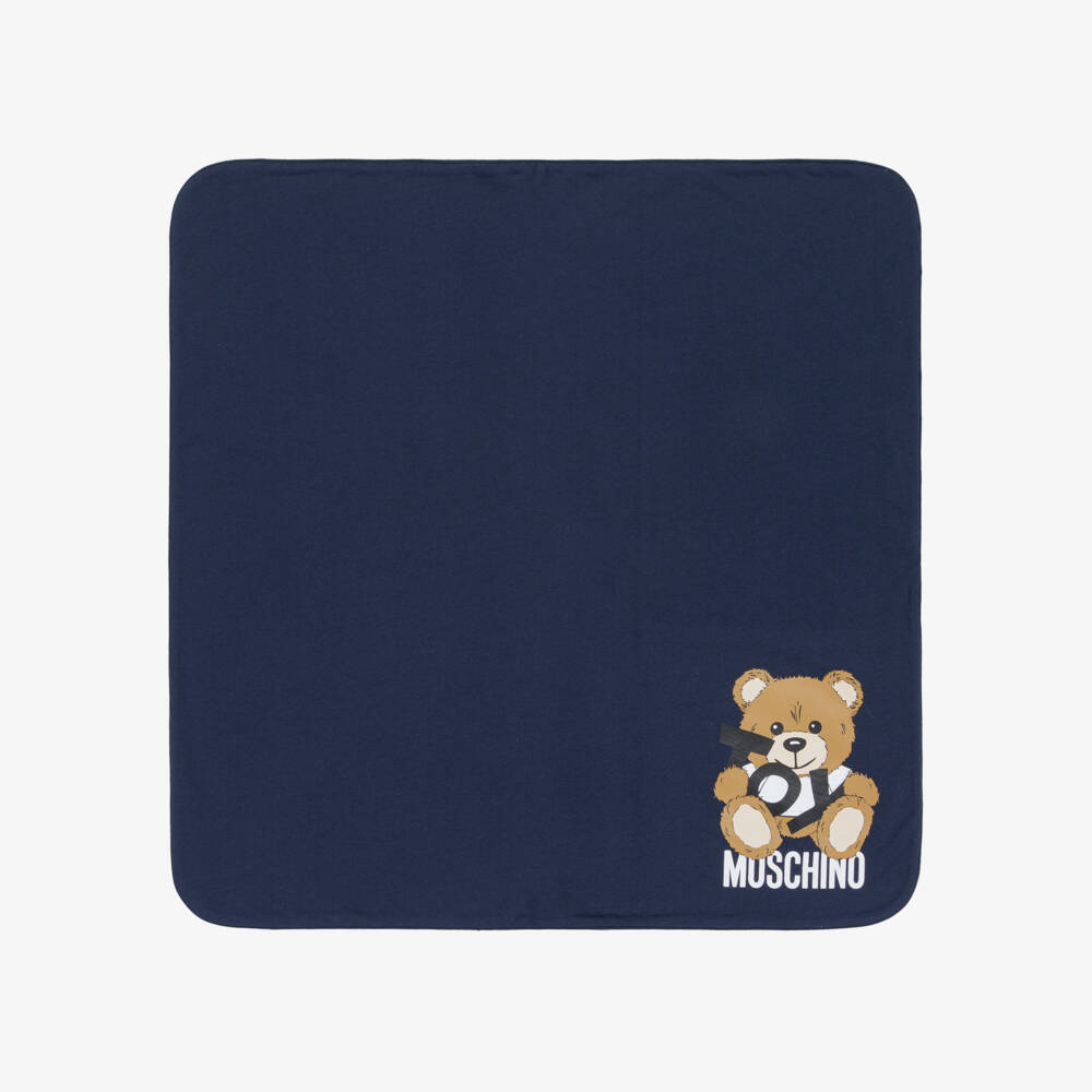 Moschino-Boys' Plush Blue Bear Blanket | Childrensalon Outlet