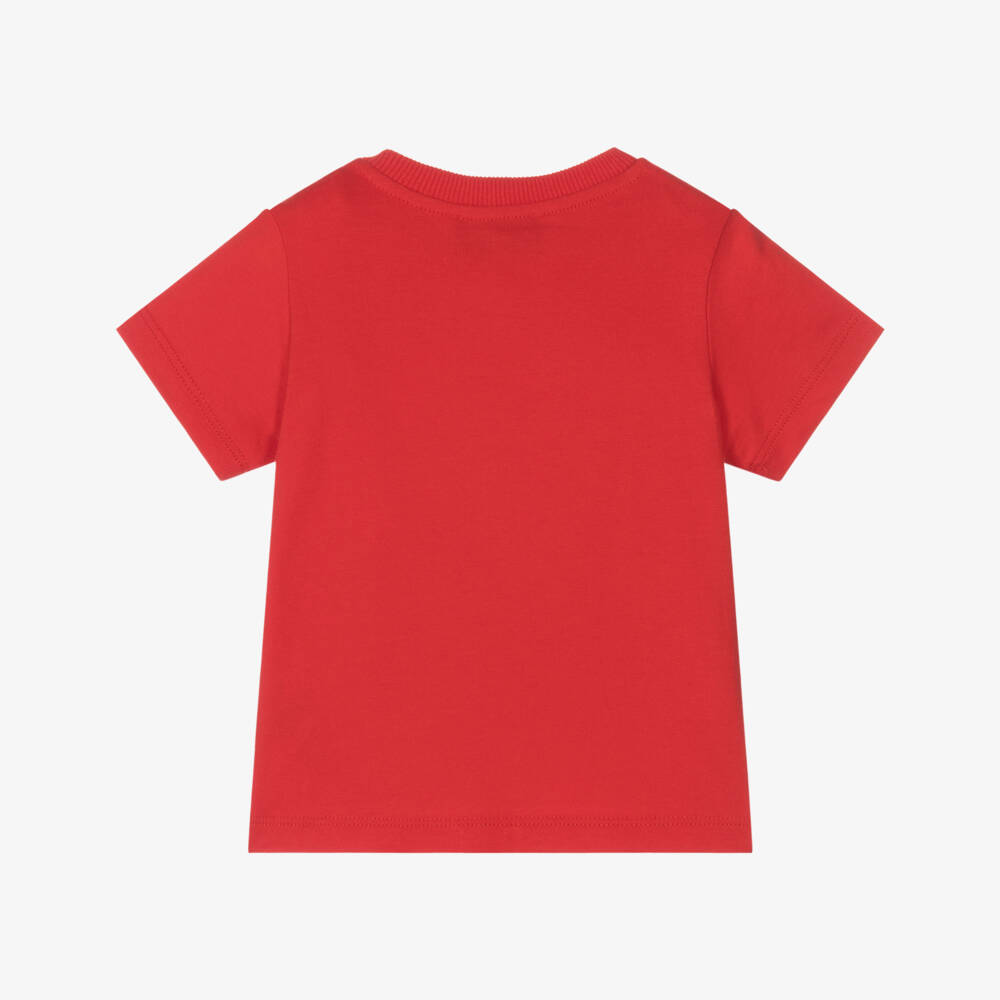 Moschino-Boys Red Bear Cotton Tee | Childrensalon Outlet