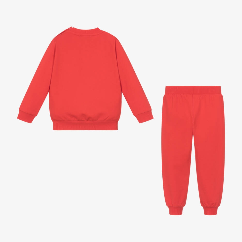 Moschino Baby-Boys Red Cotton Bear Tracksuit | Childrensalon Outlet