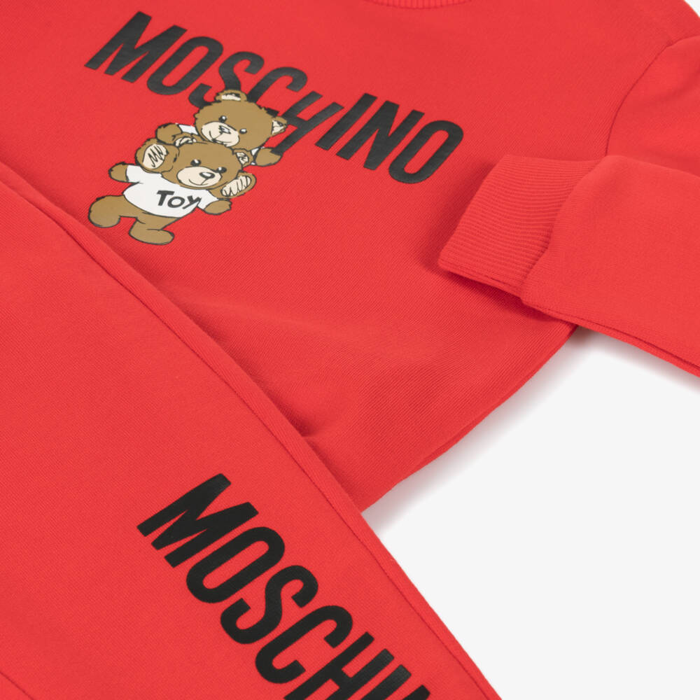 Moschino Baby-Boys Red Cotton Bear Tracksuit | Childrensalon Outlet