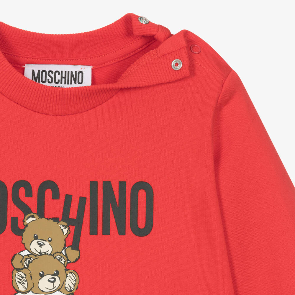 Moschino Baby-Boys Red Cotton Bear Tracksuit | Childrensalon Outlet