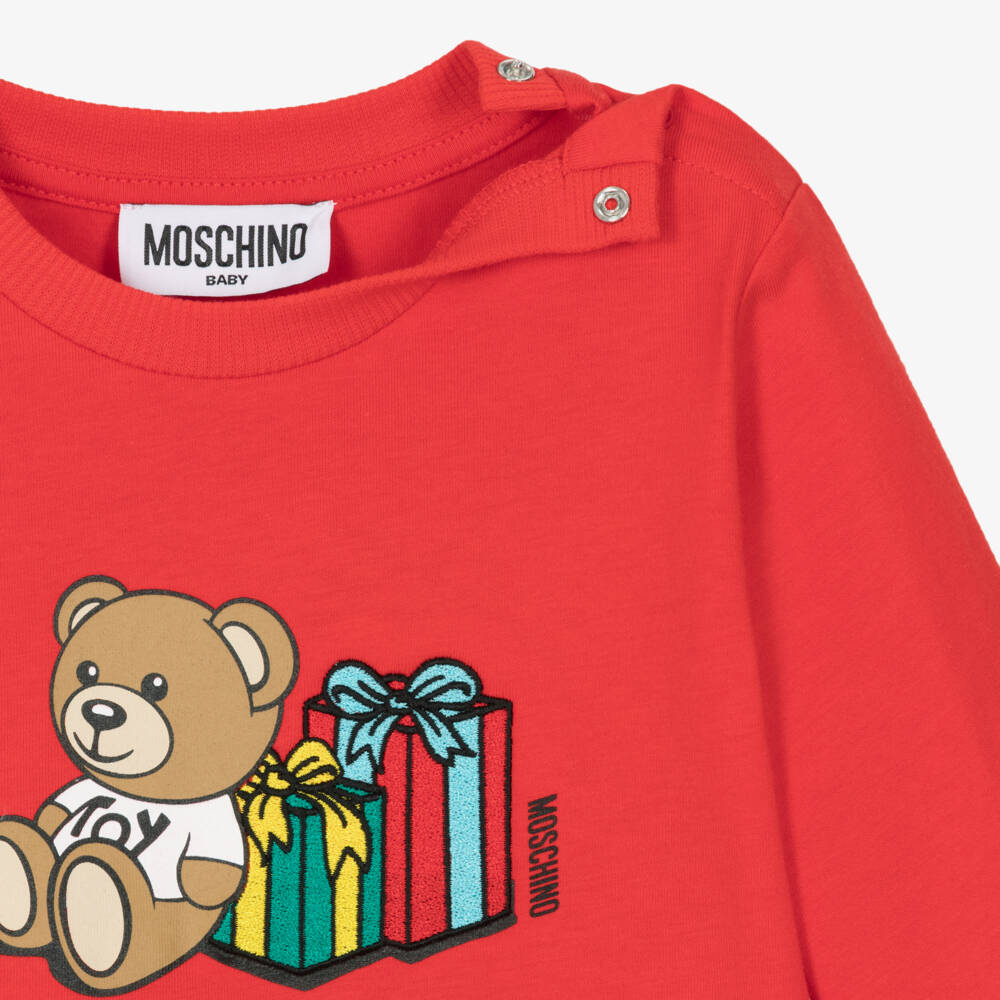 Moschino Baby-Boys Red Teddy Bear Top | Childrensalon Outlet
