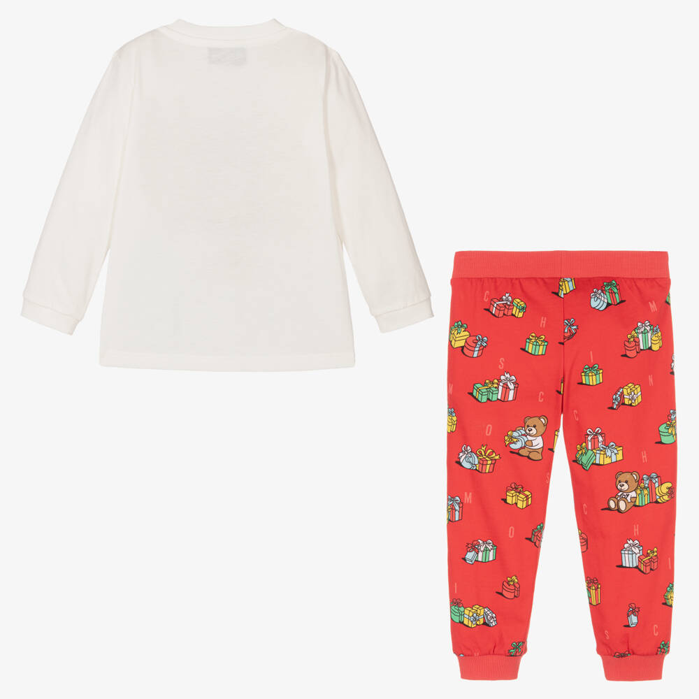 Moschino Baby-Boys Red Teddy Bear Trousers Set | Childrensalon Outlet