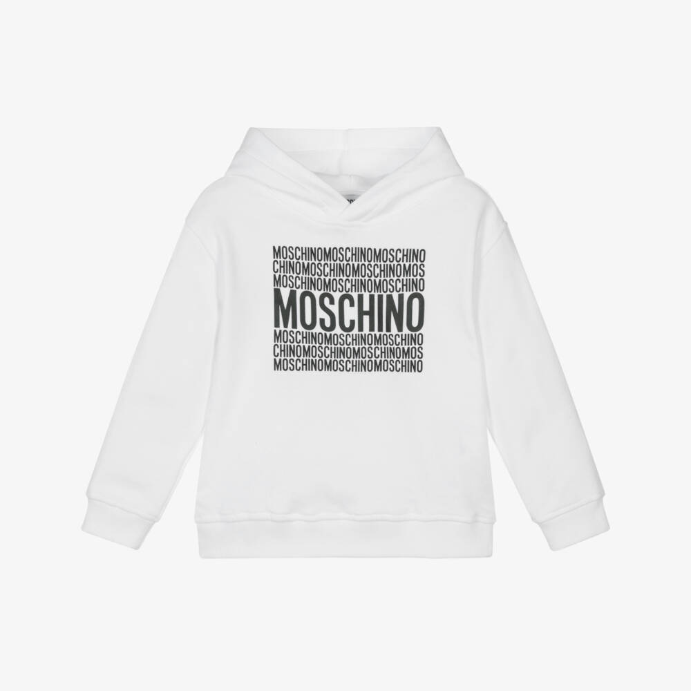 Moschino-Элегантный белый свитер с логотипом для мальчиков | Childrensalon Outlet