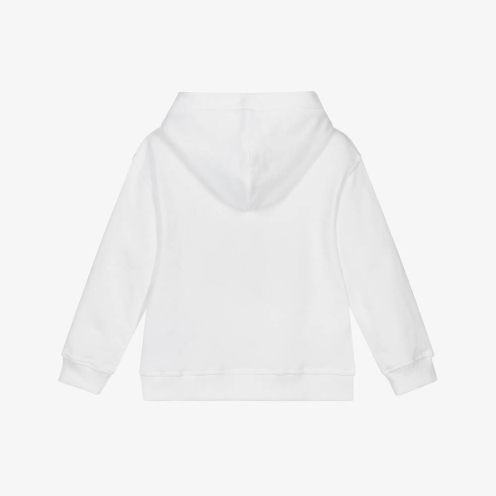 Moschino-Boys Refined White Logo Pullover | Childrensalon Outlet