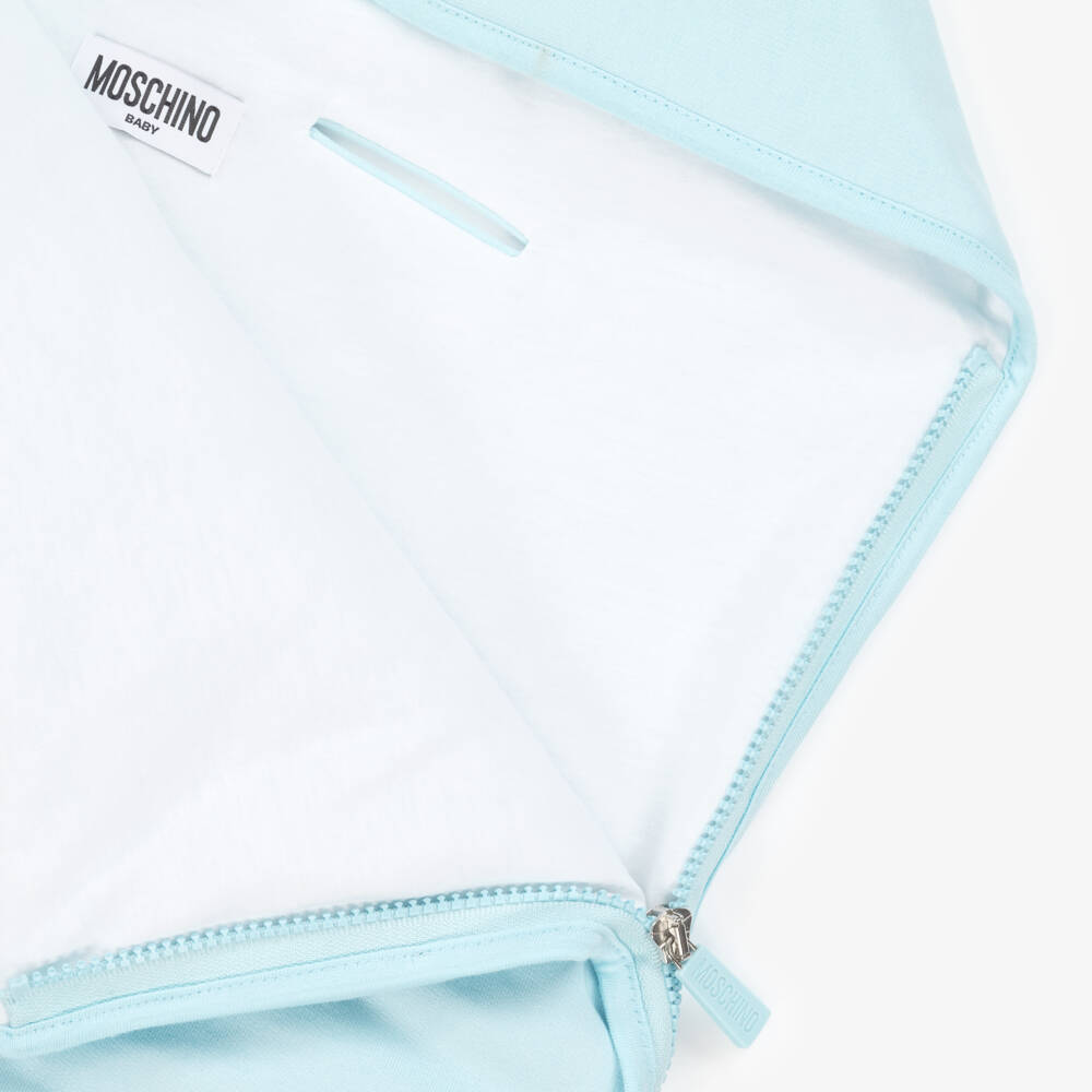 Moschino-Boys Sky Blue Cotton Bear Snug | Childrensalon Outlet