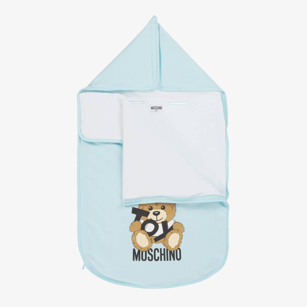 Moschino-Boys Sky Blue Cotton Bear Snug | Childrensalon Outlet