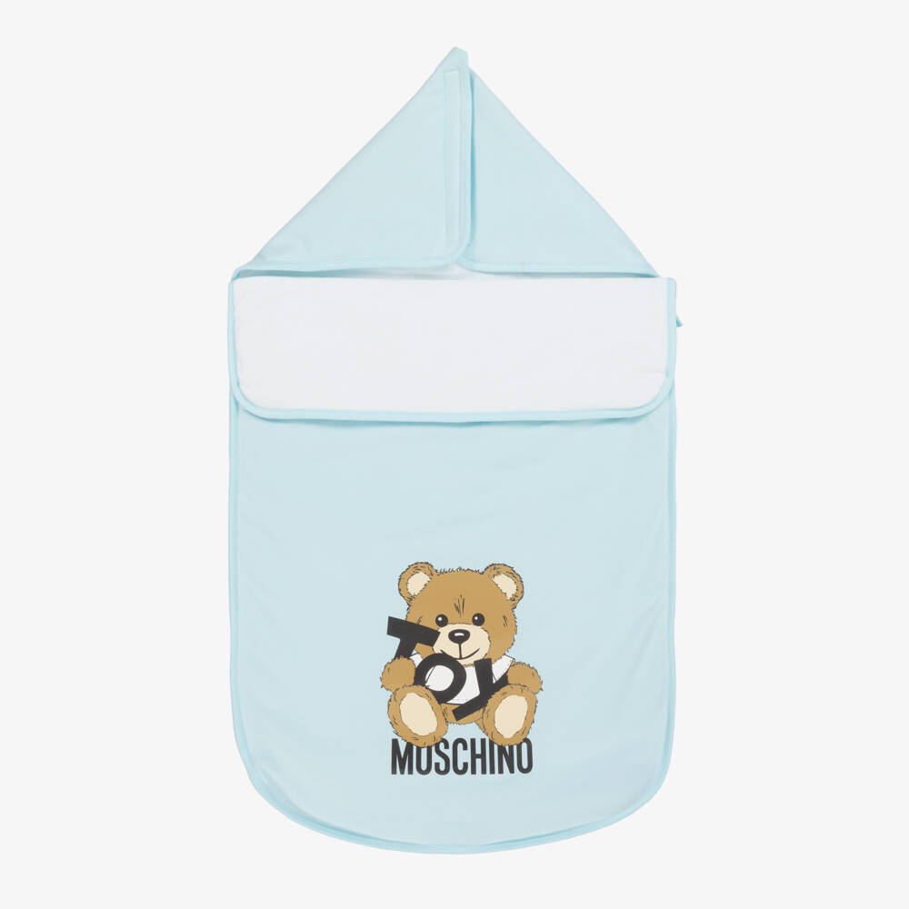 Moschino-Boys Sky Blue Cotton Bear Snug | Childrensalon Outlet