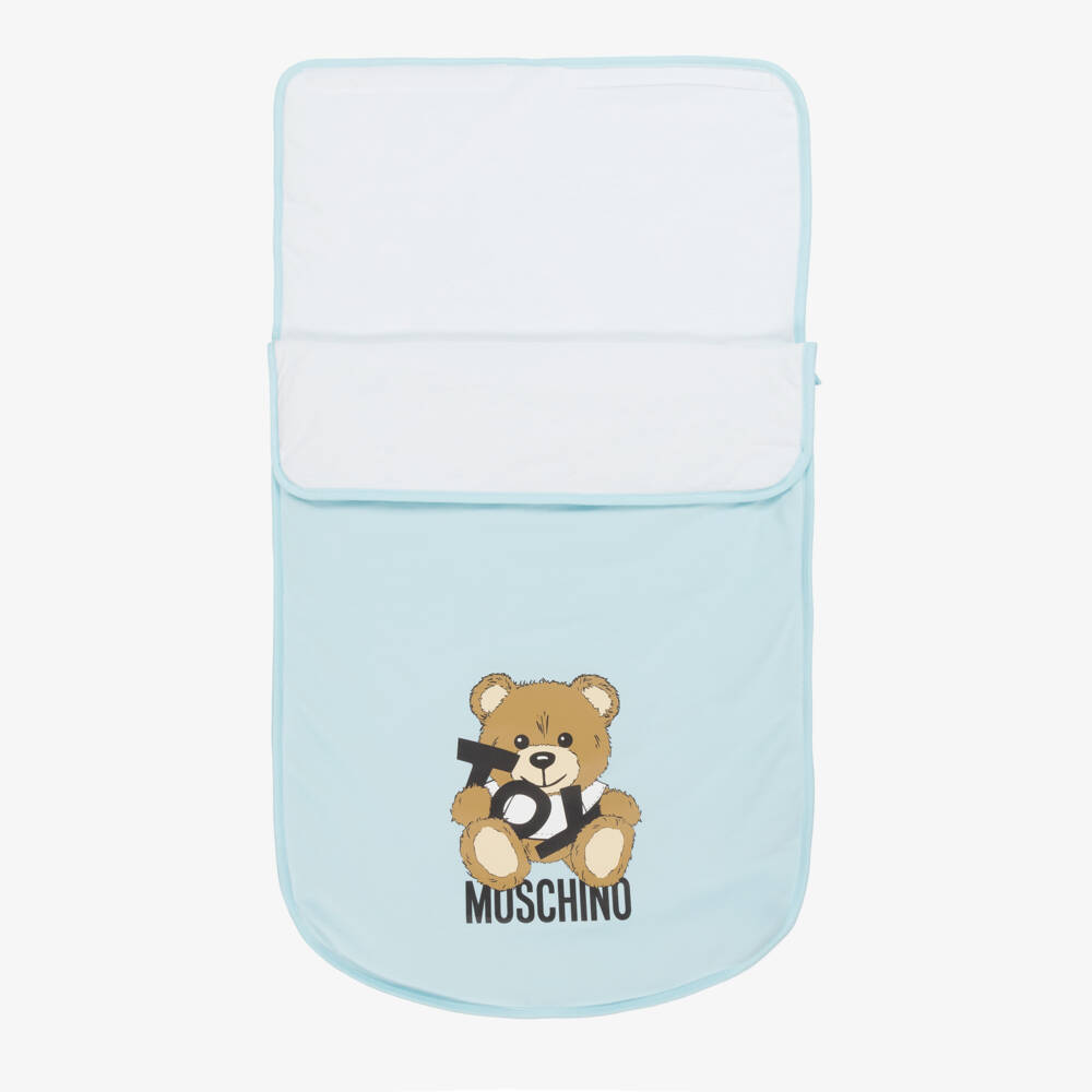 Moschino-Boys Sky Blue Cotton Bear Snug | Childrensalon Outlet