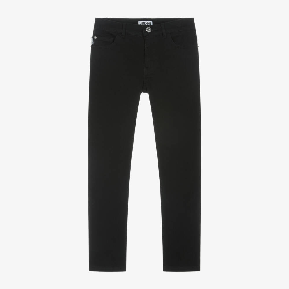 Moschino Кид-Тин-Boys Slim Black Teddy Jeans | Childrensalon Outlet