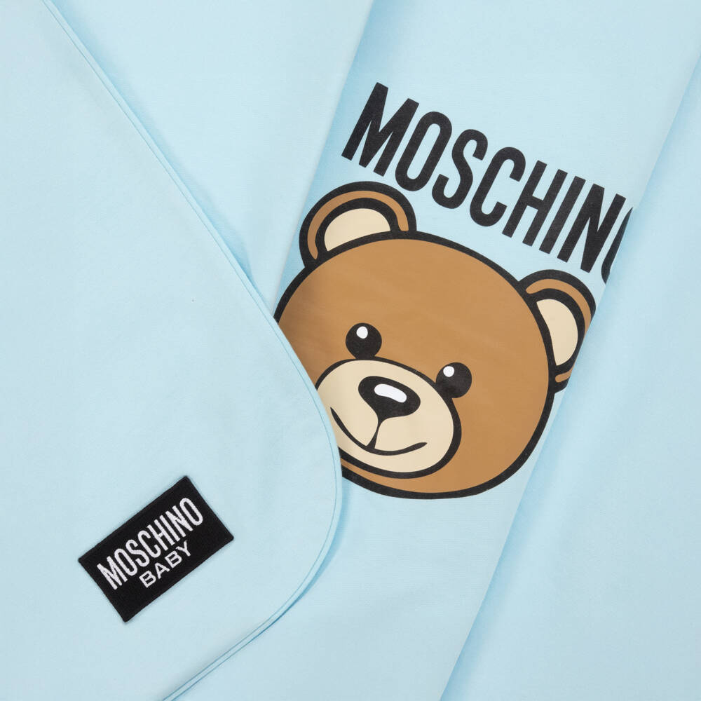 Moschino Baby-Boys Snuggly Blue Teddy Blanket | Childrensalon Outlet