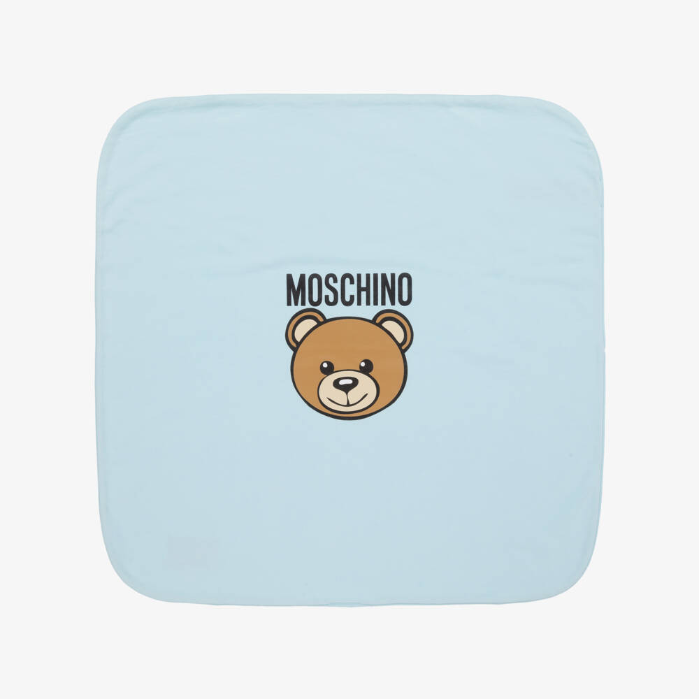 Moschino Baby-Boys Snuggly Blue Teddy Blanket | Childrensalon Outlet