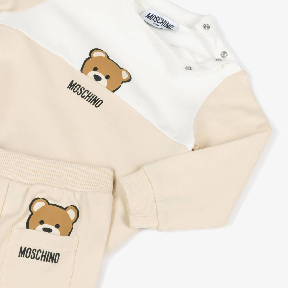Moschino-Boys' Soft Beige Cotton Set | Childrensalon Outlet