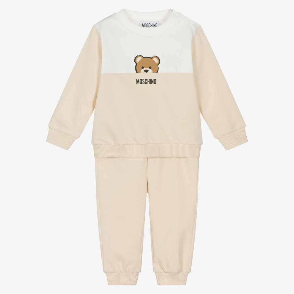 Moschino-Boys' Soft Beige Cotton Set | Childrensalon Outlet