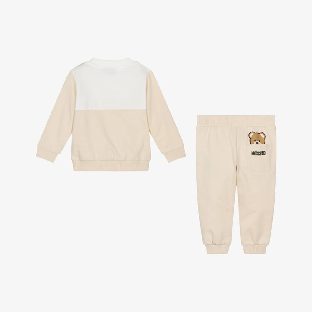 Moschino-Boys' Soft Beige Cotton Set | Childrensalon Outlet