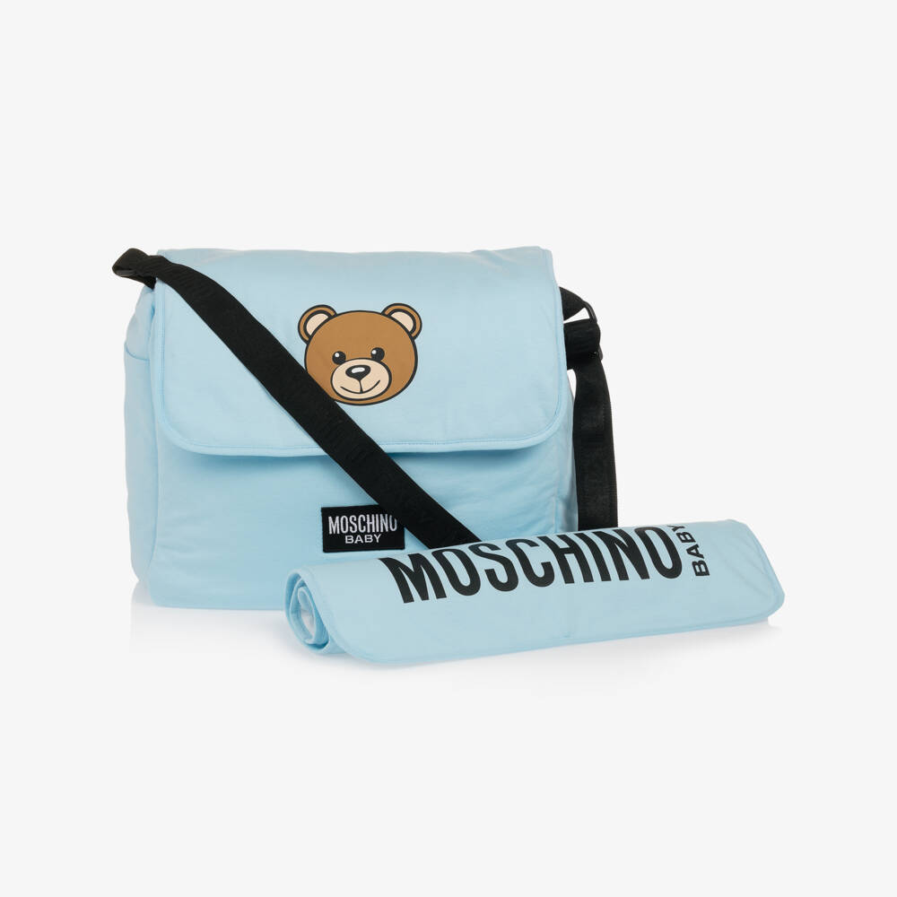 Moschino Baby-Boys Soft Sky Blue Diaper Tote | Childrensalon Outlet