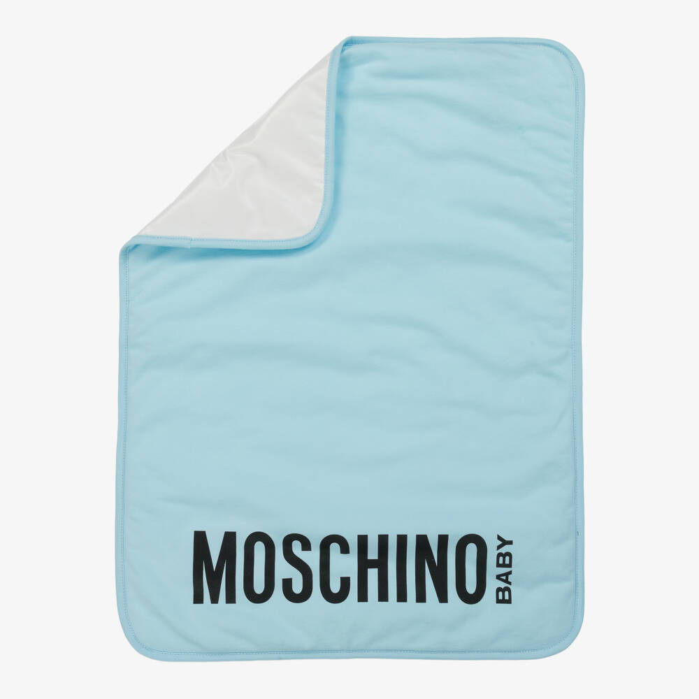 Moschino Baby-Boys Soft Sky Blue Diaper Tote | Childrensalon Outlet
