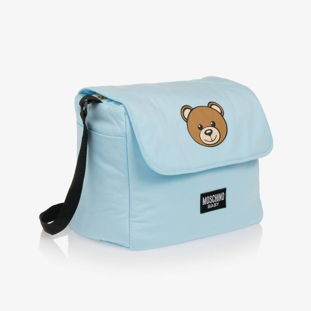 Moschino Baby-Boys Soft Sky Blue Diaper Tote | Childrensalon Outlet